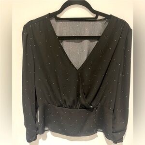 Chic Black Polka Dot Blouse